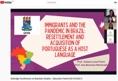 Captura de tela Oxbridge Conference on Brazilian studies - Vídeo no Youtube