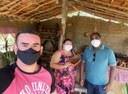 Consolidação da parceria com a coordenadora do Projeto Social Rural Tapera. Na foto estão o coordenador Ramon Freire, o coordenador adjunto, professor Bruno Dias, e  Vania Santos, a coordenadora da Tapera. Imagem cedida pela equipe.